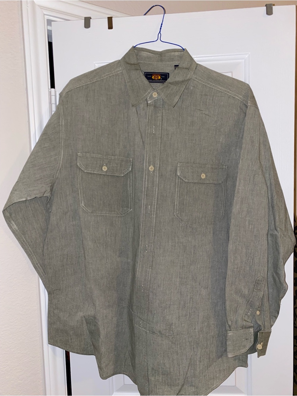 Men's Classic Button-Up Utility Shirt Jacket - Gray